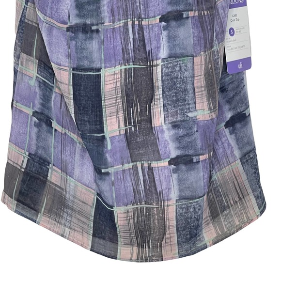 CAbi Quiz Plaid Painted Top Sleeveless Women Small V-Neck‎ Adjustable Strap NWT - Picture 3 of 9